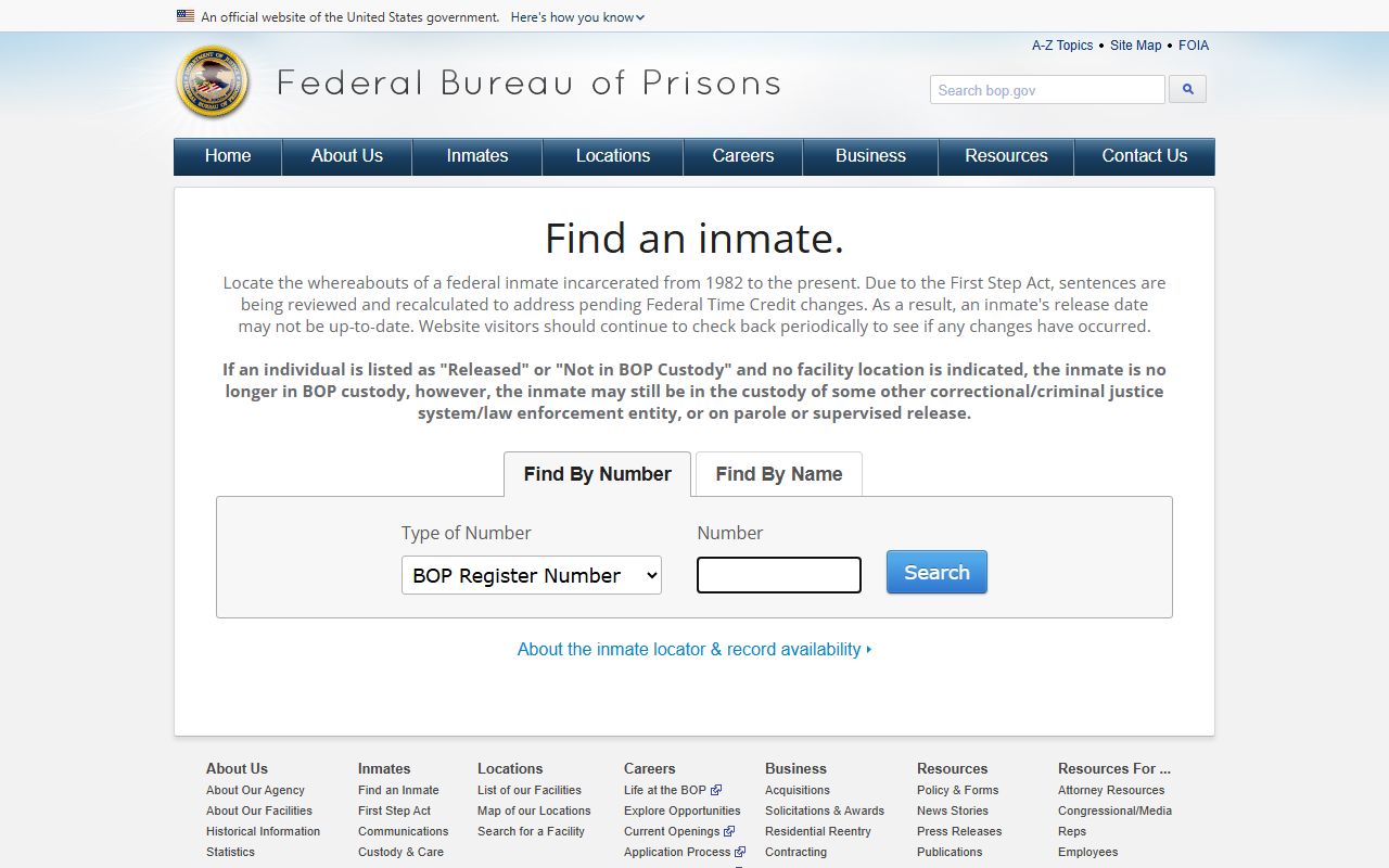 Lewis County jail mugshots federal BOP locator without mugshot field